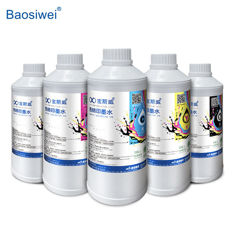 Baosiwei CMYK μελάνι μεταφοράς θερμότητας C, M, Y, K 1000 ml για ομαλή εκτύπωση
